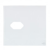 Placa p/ 1 Tomada 4x4 - Novara Glass Branco